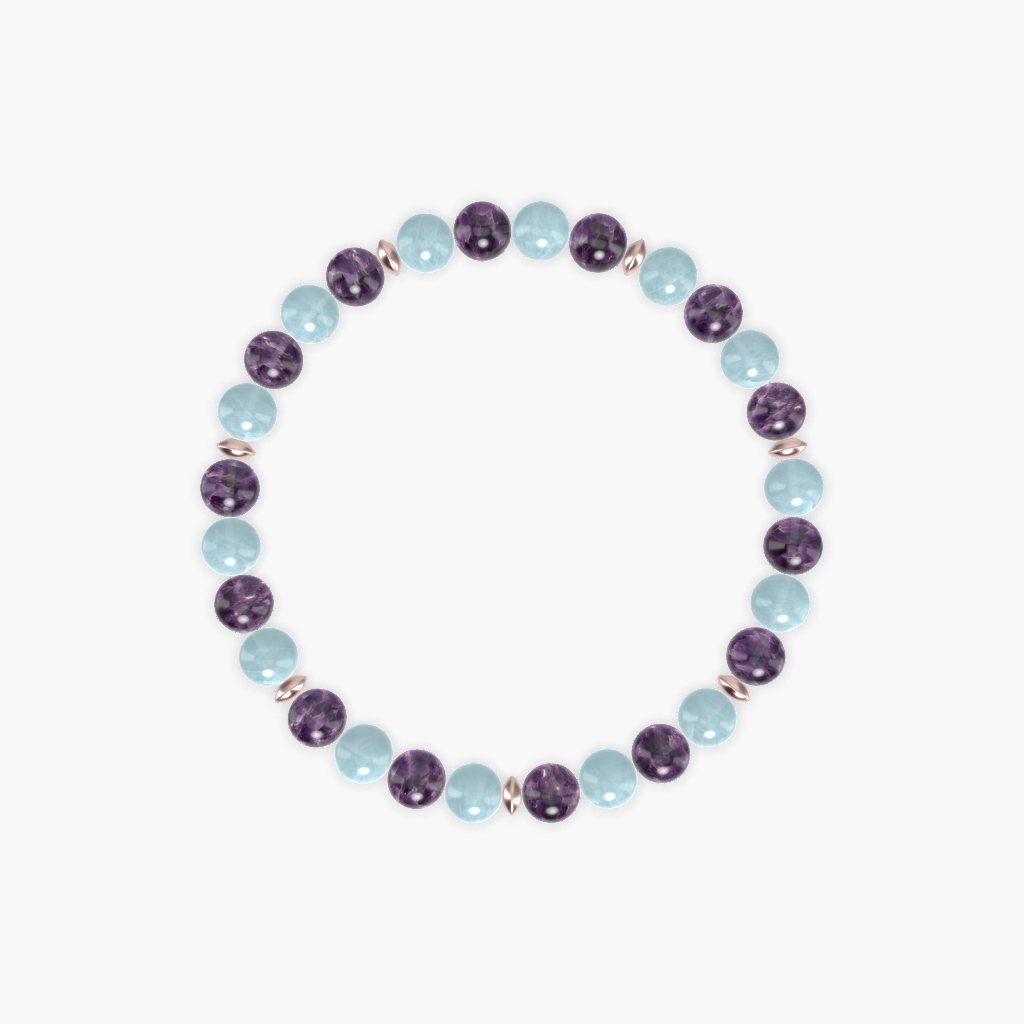 Amethyst and Aquamarine Bracelet
