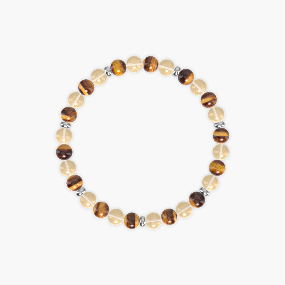 Golden Centering - Citrine and Tiger Eye Bracelet