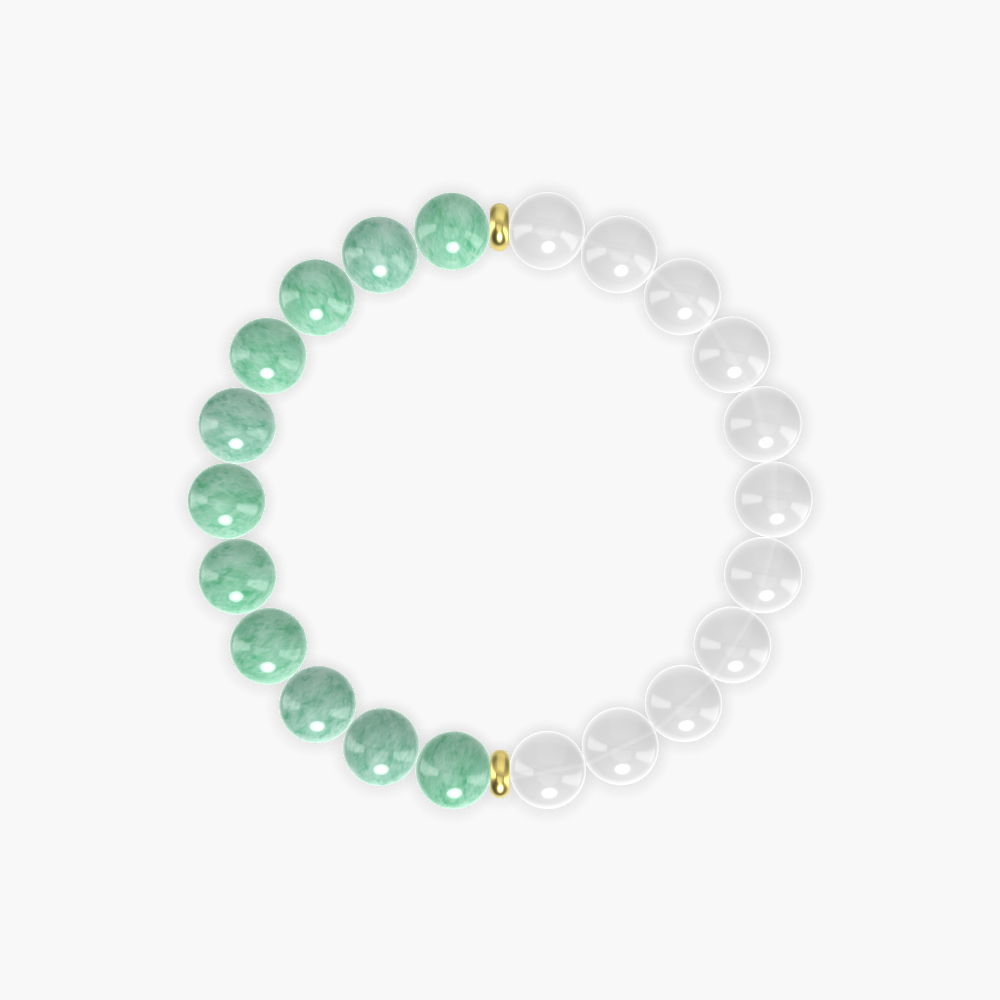 White Jade and Green Jade Bracelet