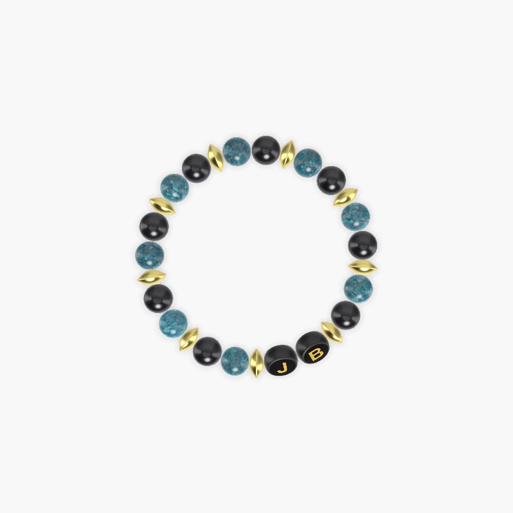 Black Tourmaline and Apatite Bracelet