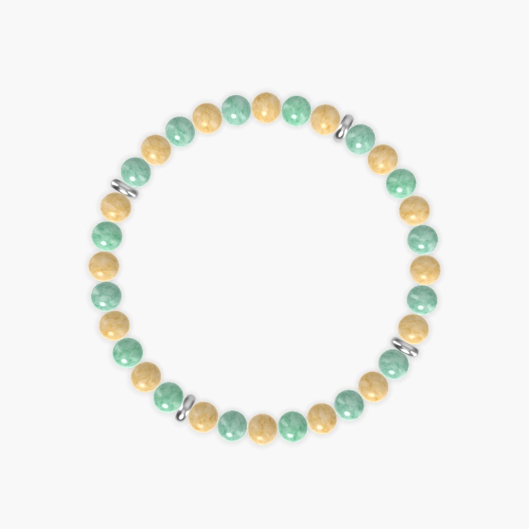 Yellow Jade and Green Jade Bracelet