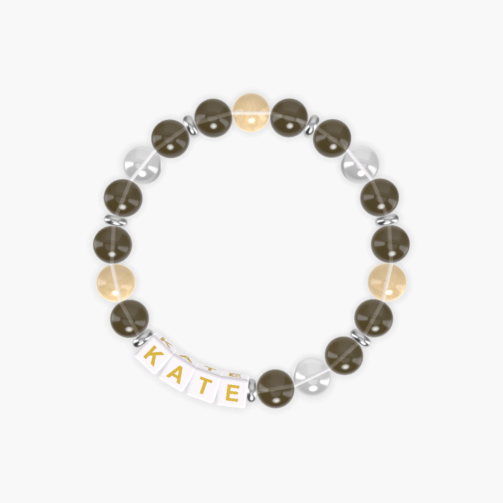 Smoky Quartz, Clear Quartz and Citrine Bracelet