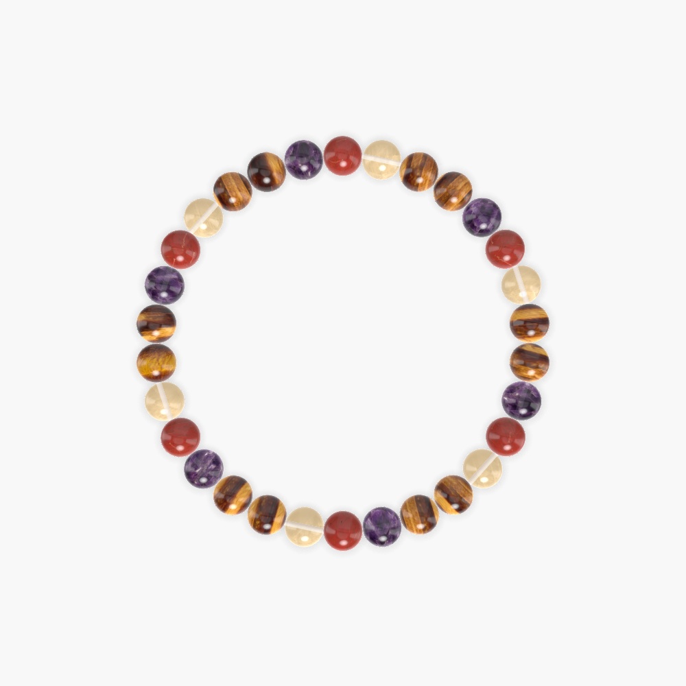 Tiger Eye, Red Jasper, Amethyst and more Gemstone Bracelet