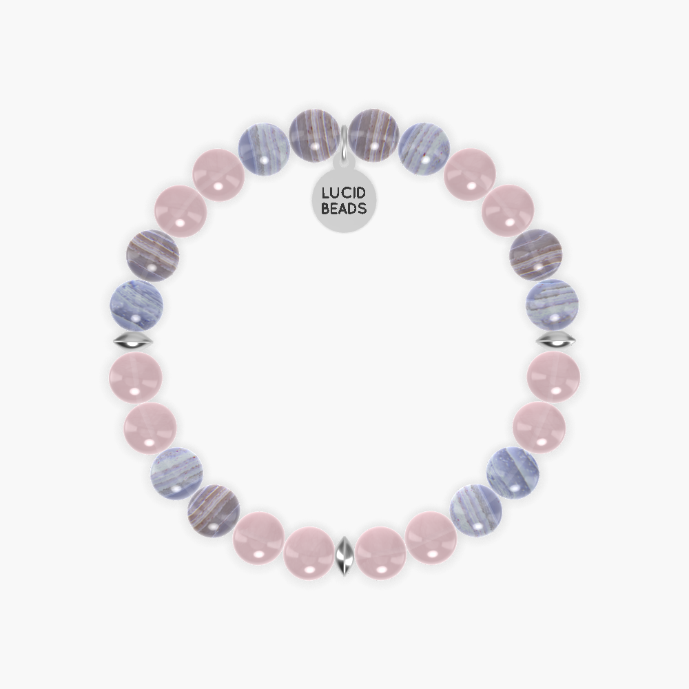 Rose Quartz and Blue Lace Agate Bracelet