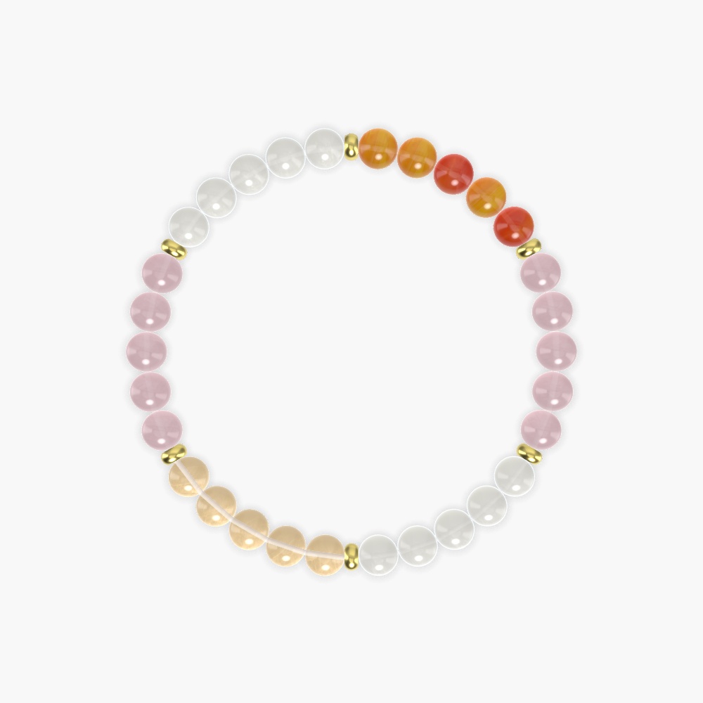 Moonstone, Rose Quartz, Carnelian and more Gemstone Bracelet