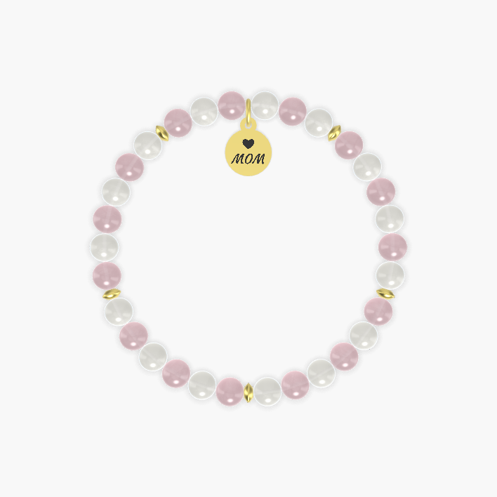 Moonstone and Rose Quartz Bracelet