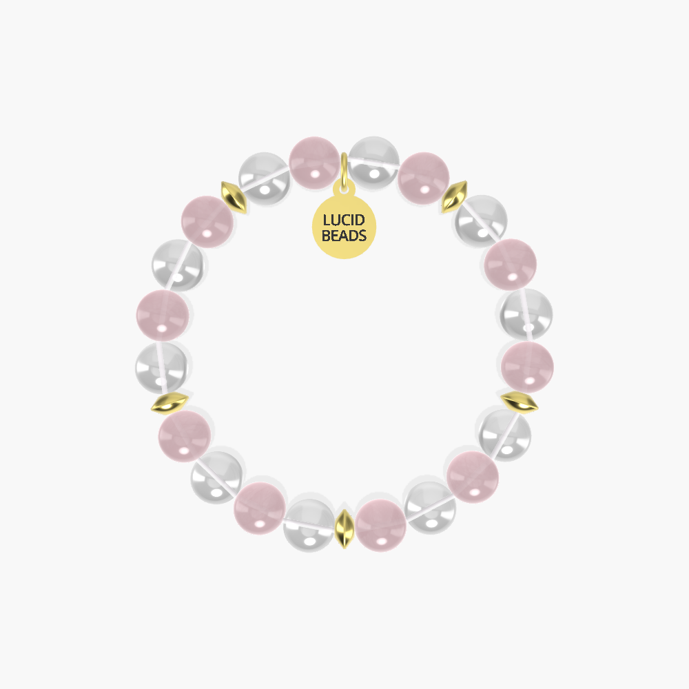 Love Harmony - Rose Quartz and Clear Quartz Bracelet
