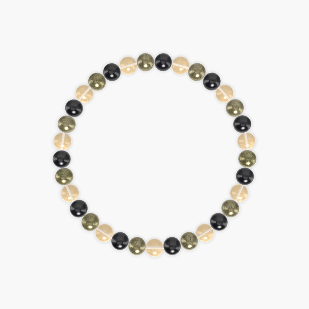 Citrine, Black Tourmaline and Pyrite Bracelet