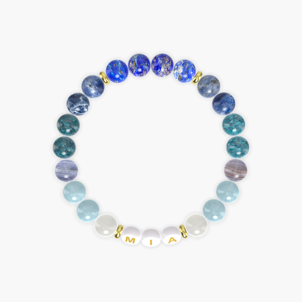 Aquamarine, Apatite, Sodalite and more Gemstone Bracelet