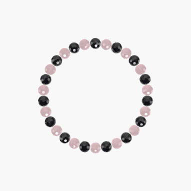 Rose Quartz and Black Tourmaline Bracelet