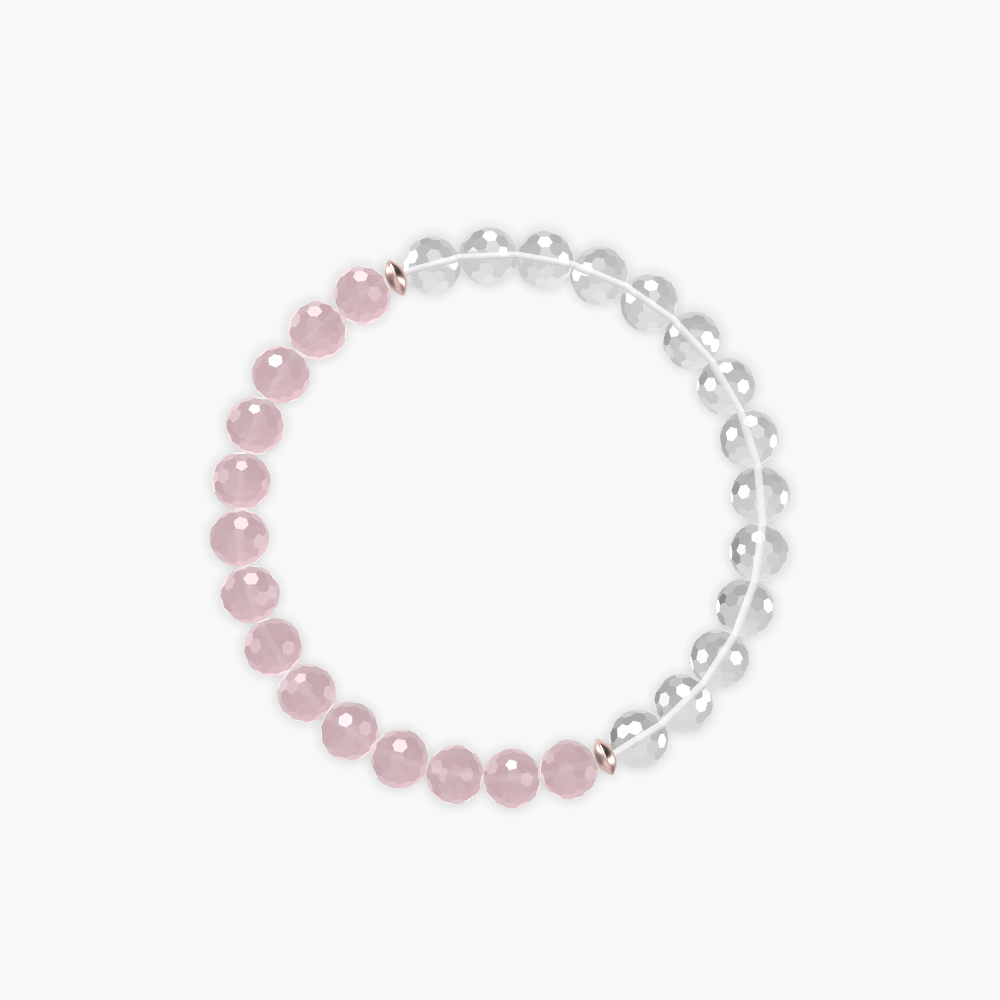 Clear Quartz and Rose Quartz Bracelet