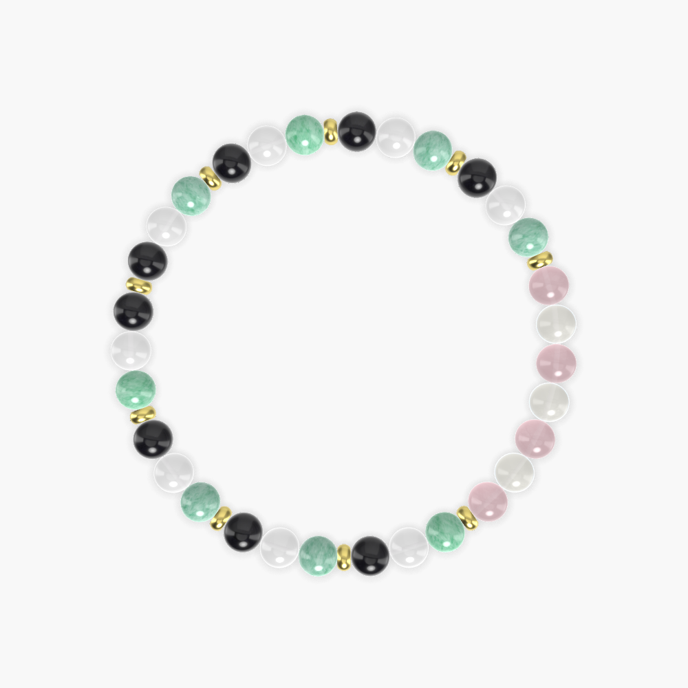 Black Obsidian, White Jade, Green Jade and more Gemstone Bracelet