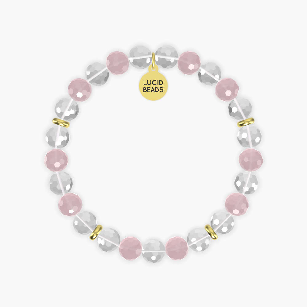 Clear Quartz and Rose Quartz Bracelet