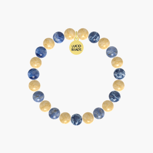 Yellow Jade and Sodalite Bracelet