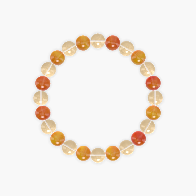 Citrine and Carnelian Bracelet