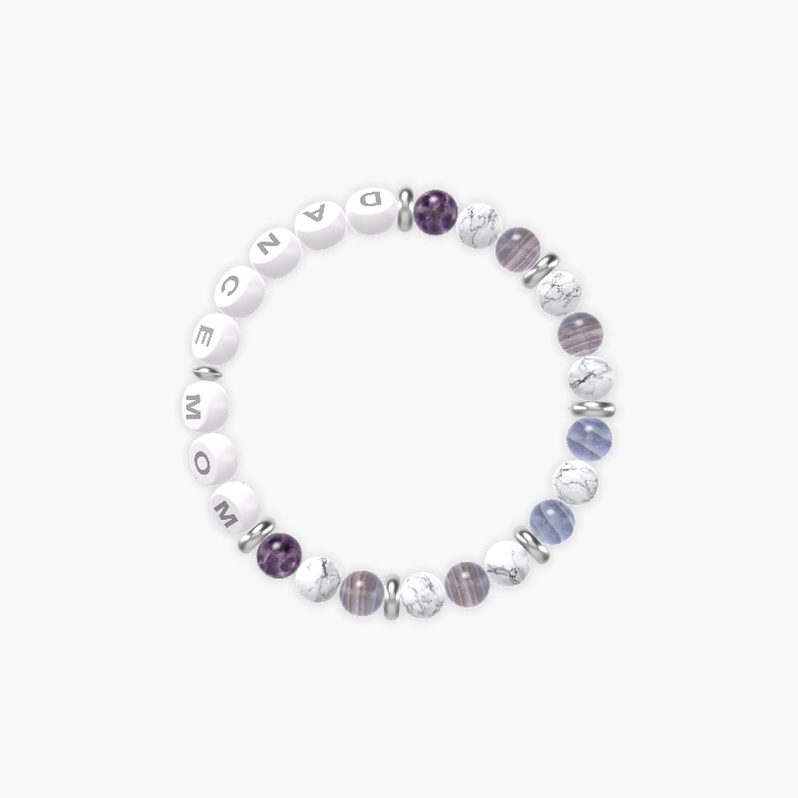 Howlite, Blue Lace Agate and Amethyst Bracelet