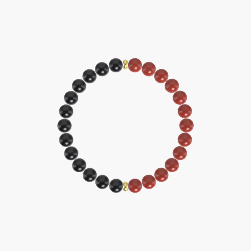 Red Jasper and Black Obsidian Bracelet