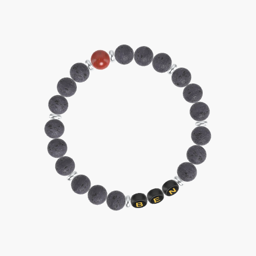 Lava Rock and Red Jasper Bracelet