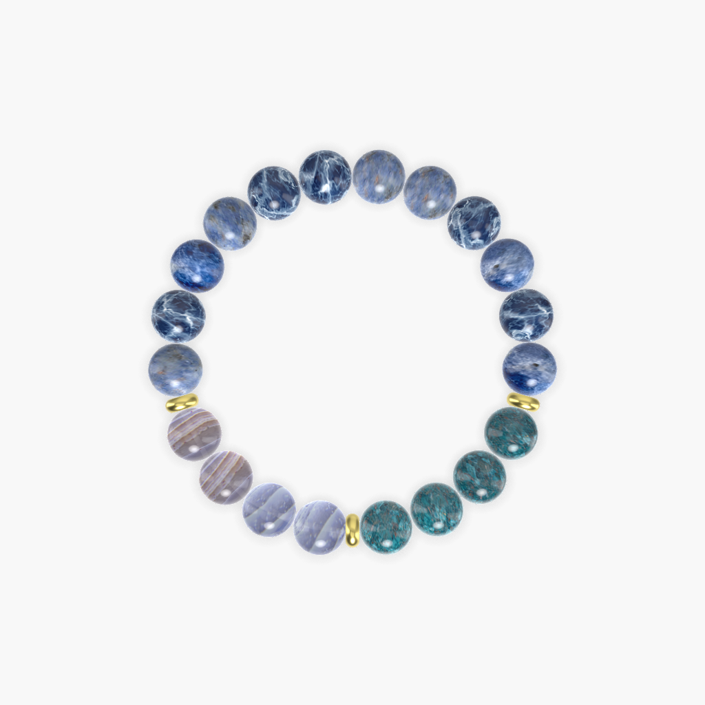 Sodalite, Apatite and Blue Lace Agate Bracelet