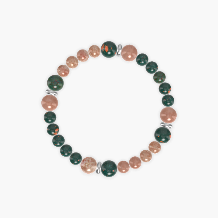 Bloodstone and Sunstone Bracelet