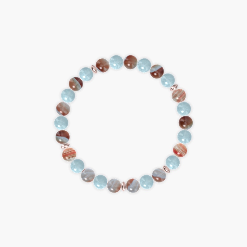 Sardonyx and Aquamarine Bracelet