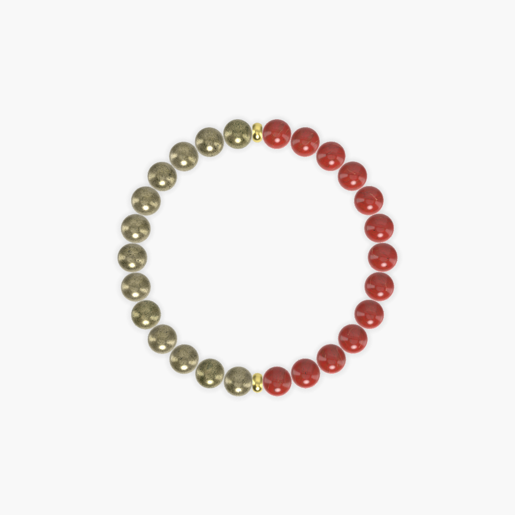 Red Jasper and Pyrite Bracelet