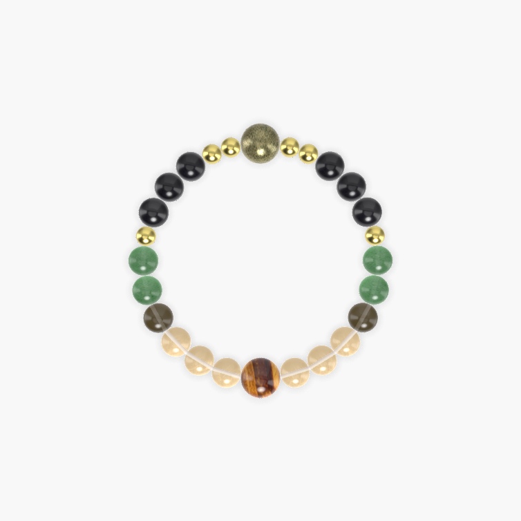 Citrine, Aventurine, Black Obsidian and more Gemstone Bracelet
