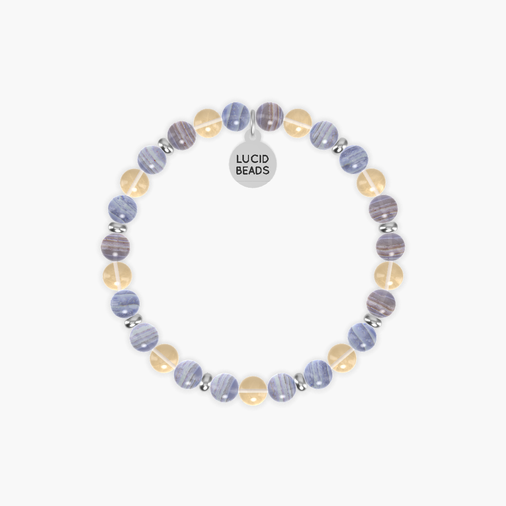 Blue Lace Agate and Citrine Bracelet