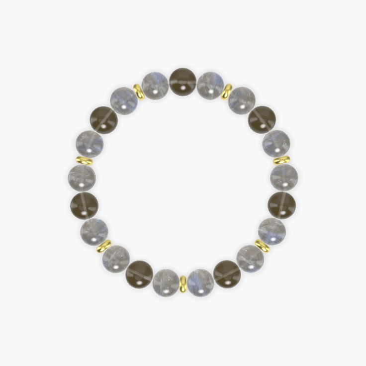 Labradorite and Smoky Quartz Bracelet