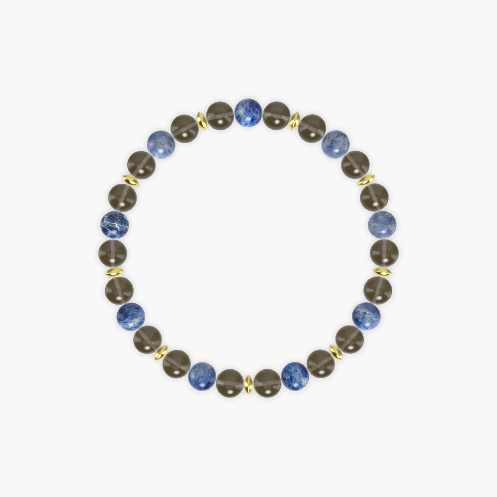 Smoky Quartz and Sodalite Bracelet