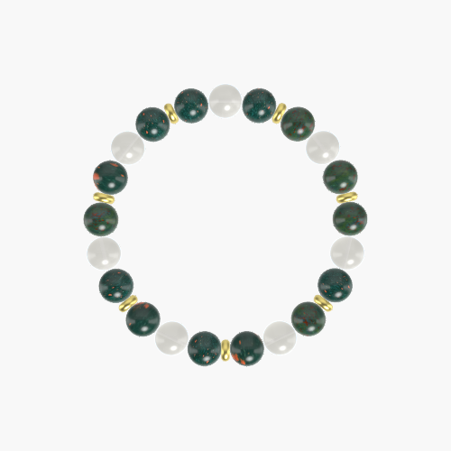 Bloodstone and Moonstone Bracelet