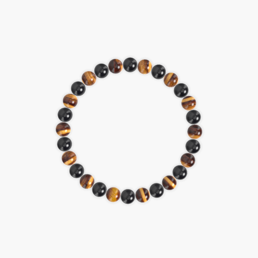 Tiger Eye and Black Tourmaline Bracelet