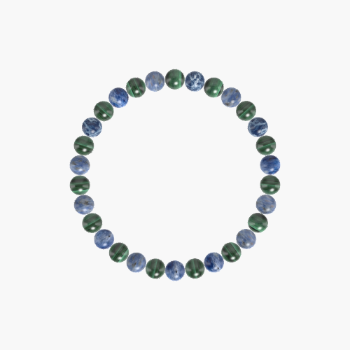 Sodalite and Malachite Bracelet