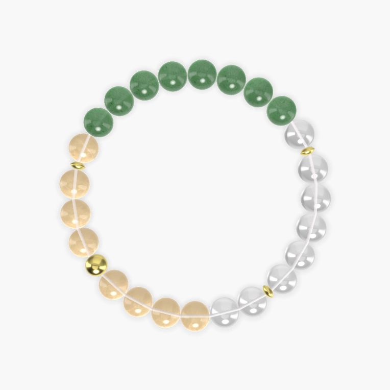 Citrine, Clear Quartz and Aventurine Bracelet