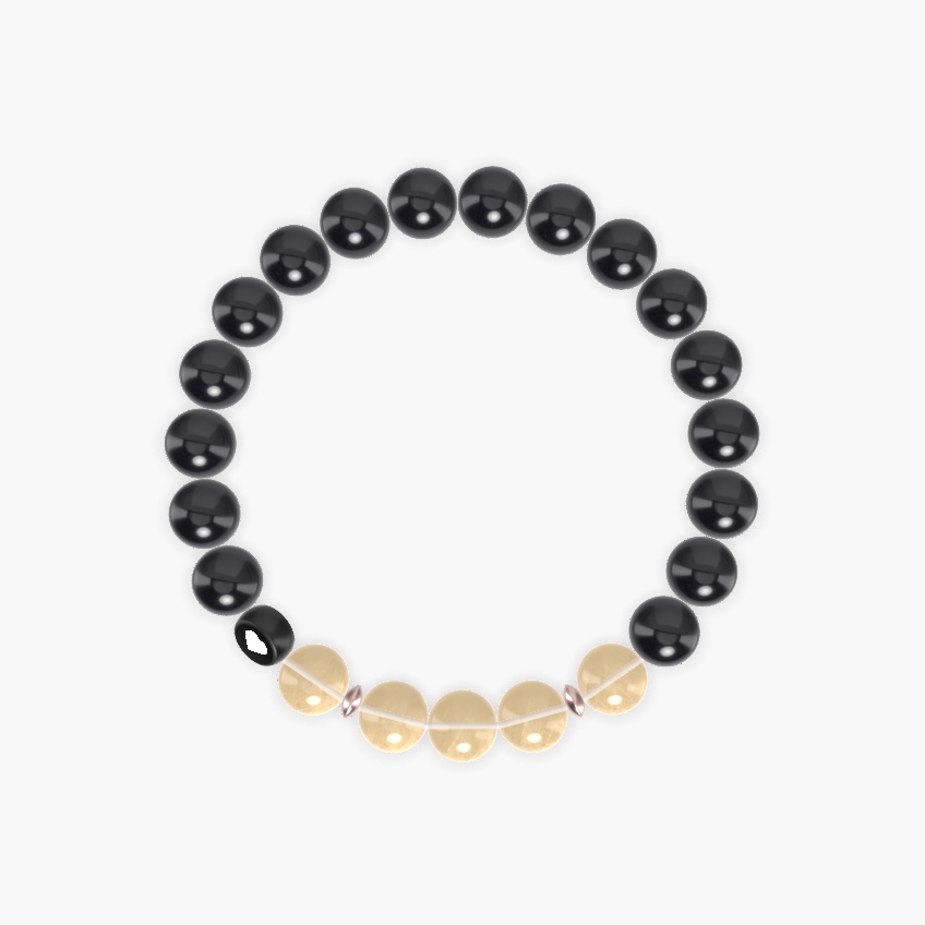 Black Tourmaline and Citrine Bracelet