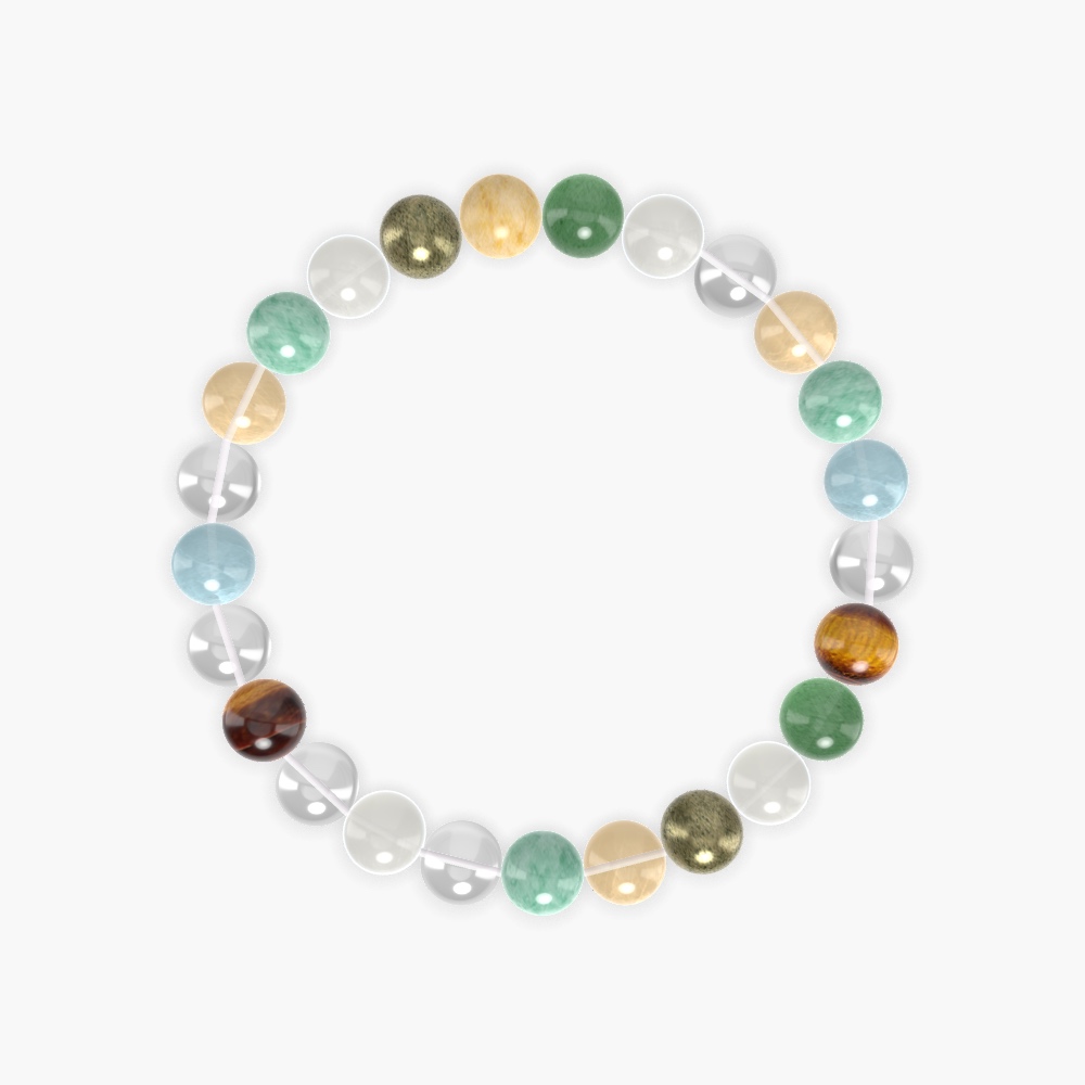 Clear Quartz, Moonstone, Green Jade and more Gemstone Bracelet