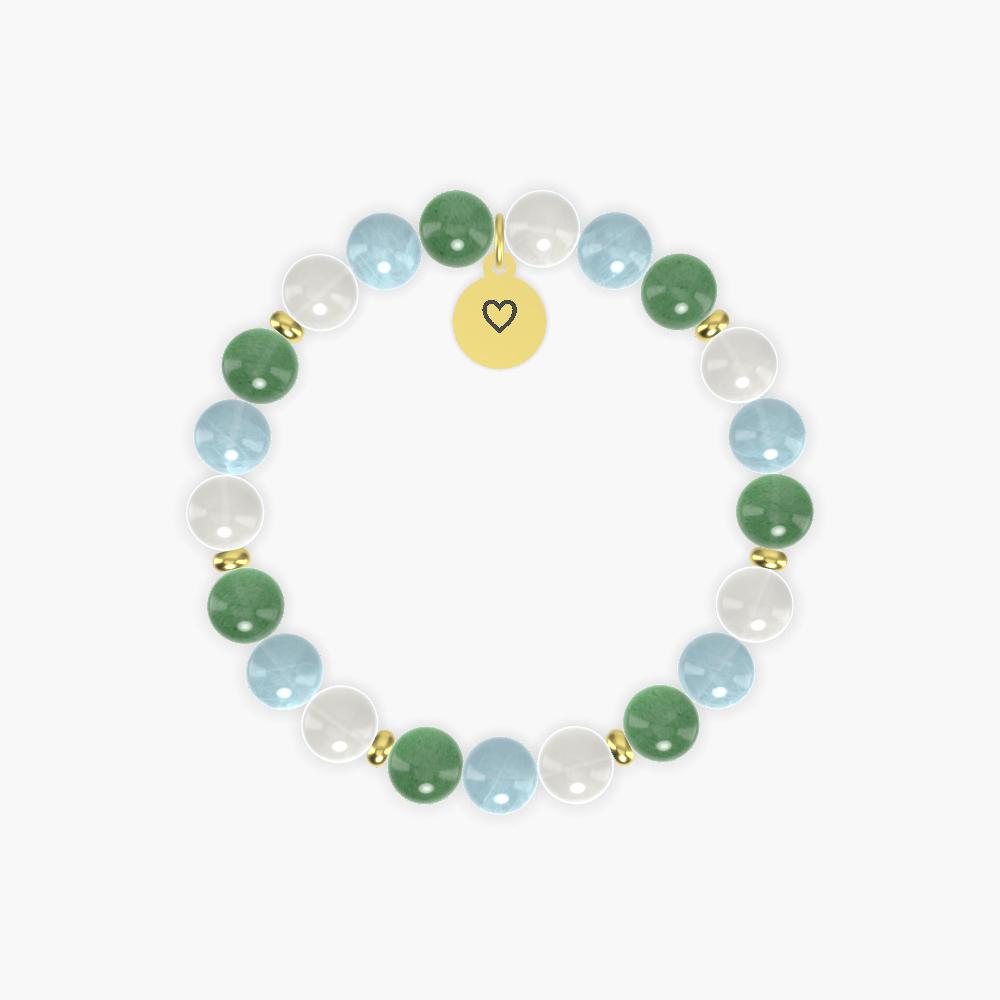 Aquamarine, Moonstone and Aventurine Bracelet
