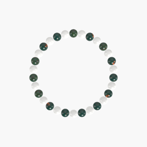 White Jade and Bloodstone Bracelet
