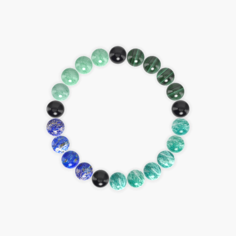 Amazonite, Black Obsidian, Malachite and more Gemstone Bracelet