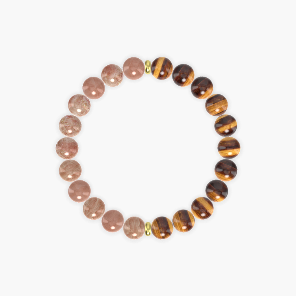 Tiger Eye and Sunstone Bracelet