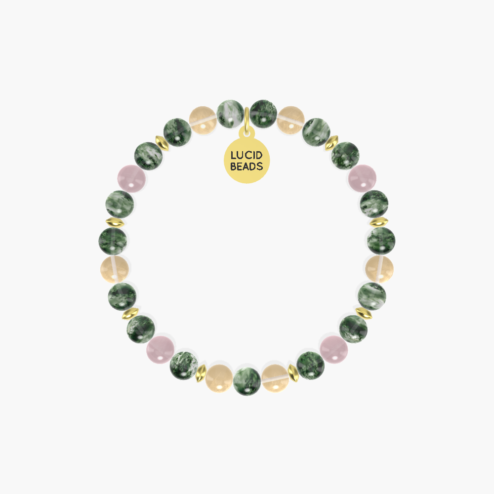 Moss Agate, Citrine and Rose Quartz Bracelet