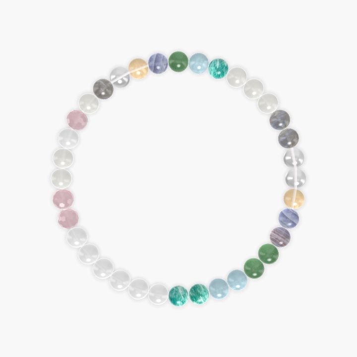 White Jade, Moonstone, Amazonite and more Gemstone Bracelet