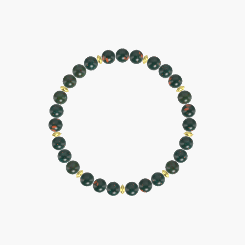 Bloodstone Gemstone Bead Bracelet