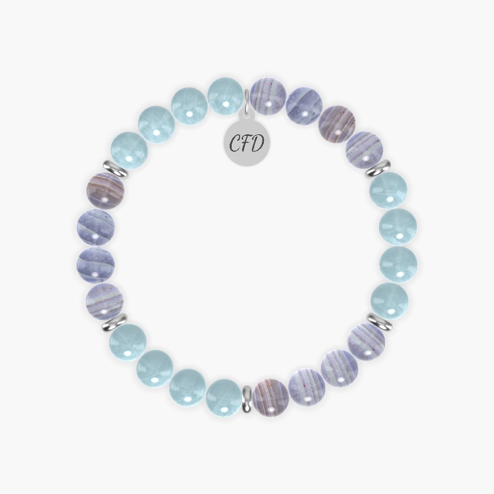 Blue Lace Agate and Aquamarine Bracelet