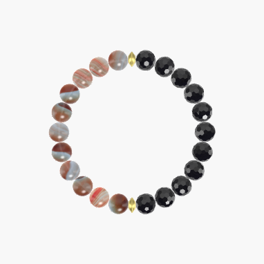 Black Tourmaline and Sardonyx Bracelet