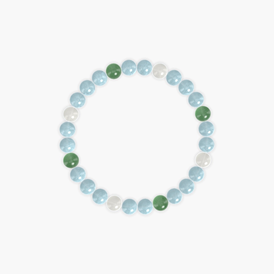 Aquamarine, Moonstone and Aventurine Bracelet