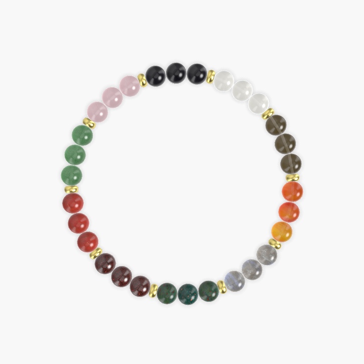 Carnelian, Smoky Quartz, Moonstone and more Gemstone Bracelet
