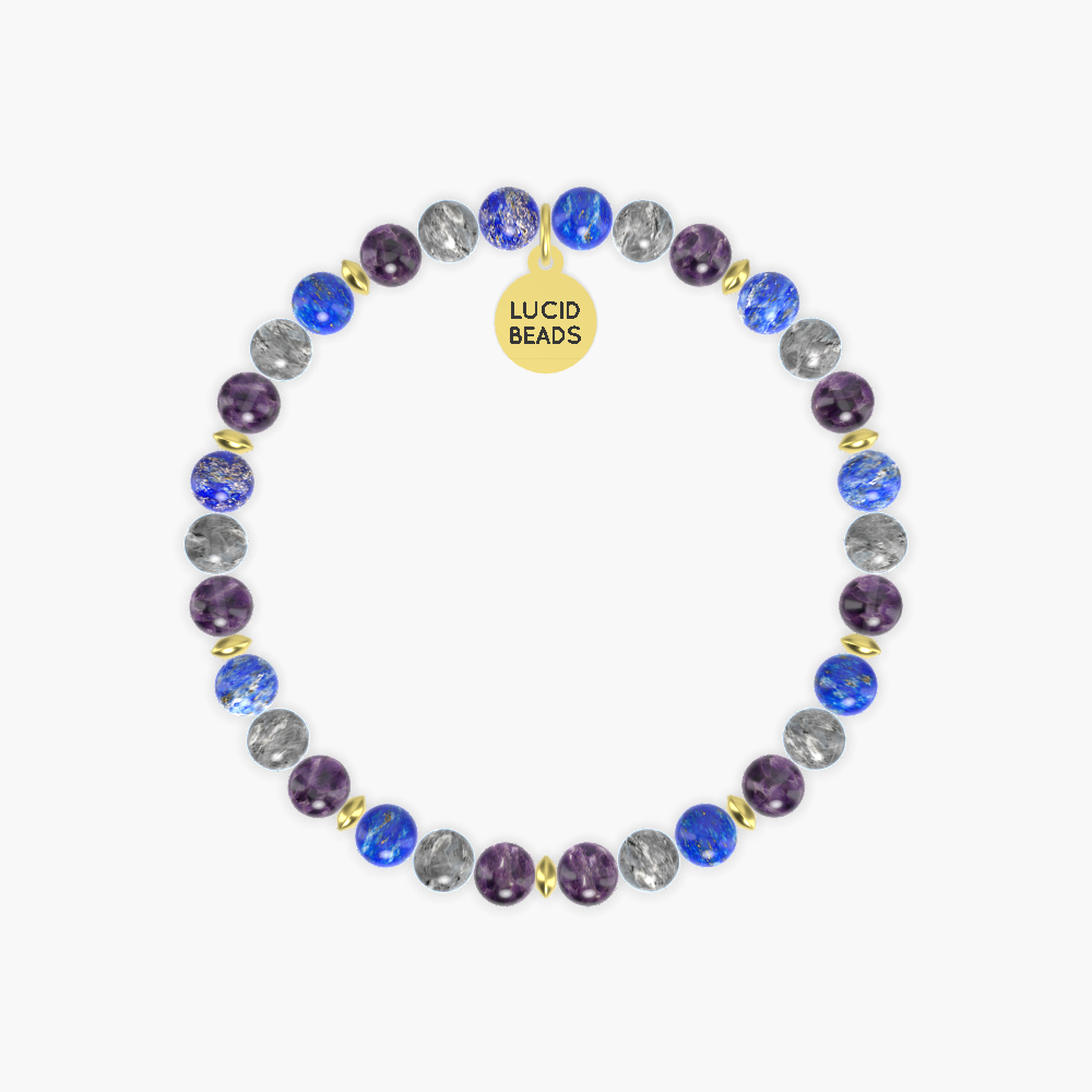 Amethyst, Labradorite and Lapis Lazuli Bracelet