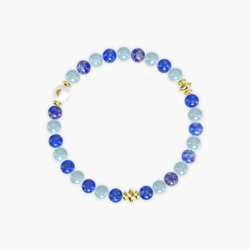 Lapis Lazuli and Aquamarine Bracelet