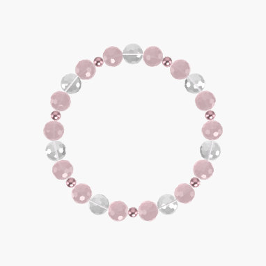 Rose Quartz and Clear Quartz Bracelet
